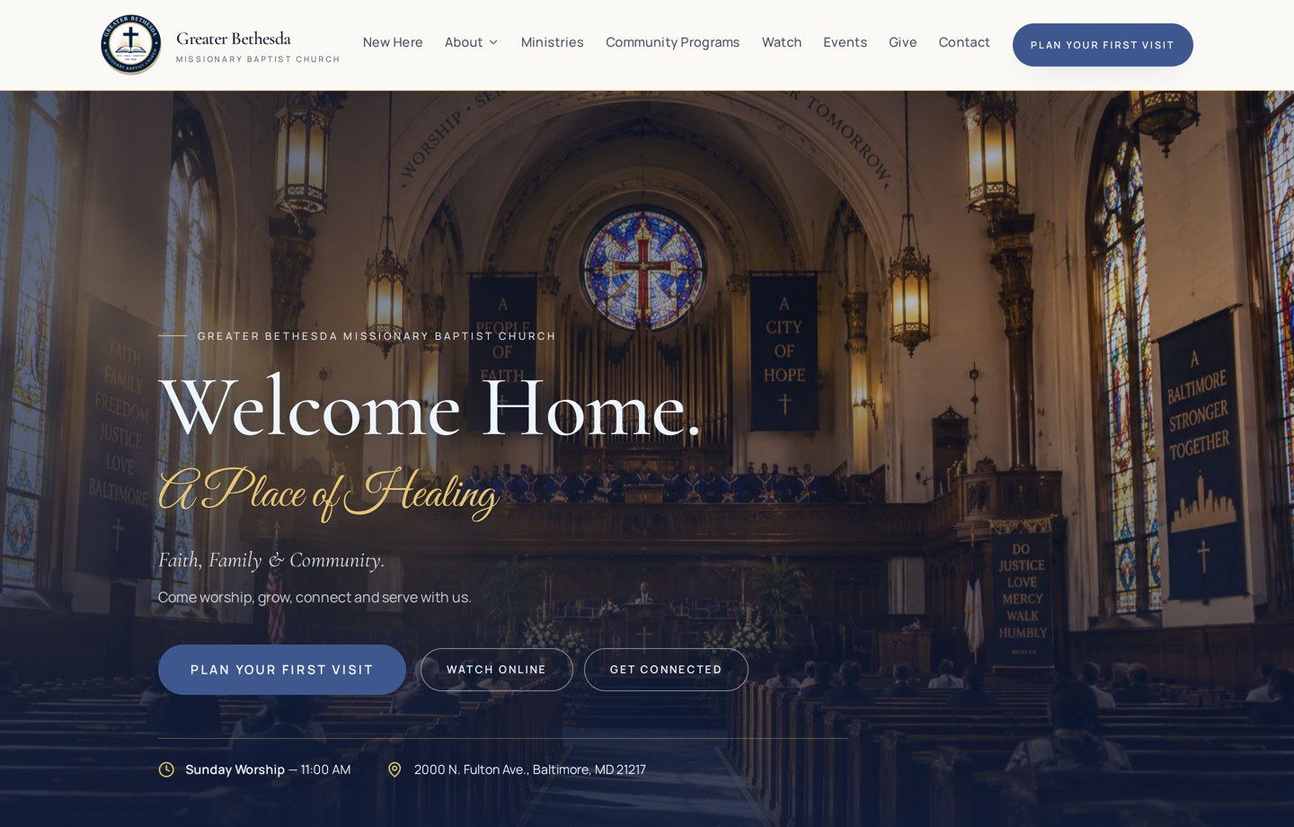 Greater Bethesda Missionary Baptist Church project screenshot